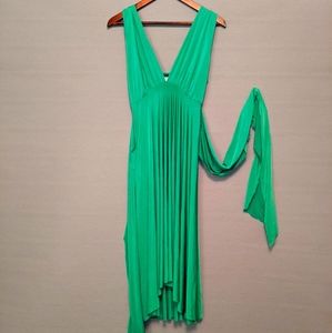 Bright green stretchy sleeveless maxi dress